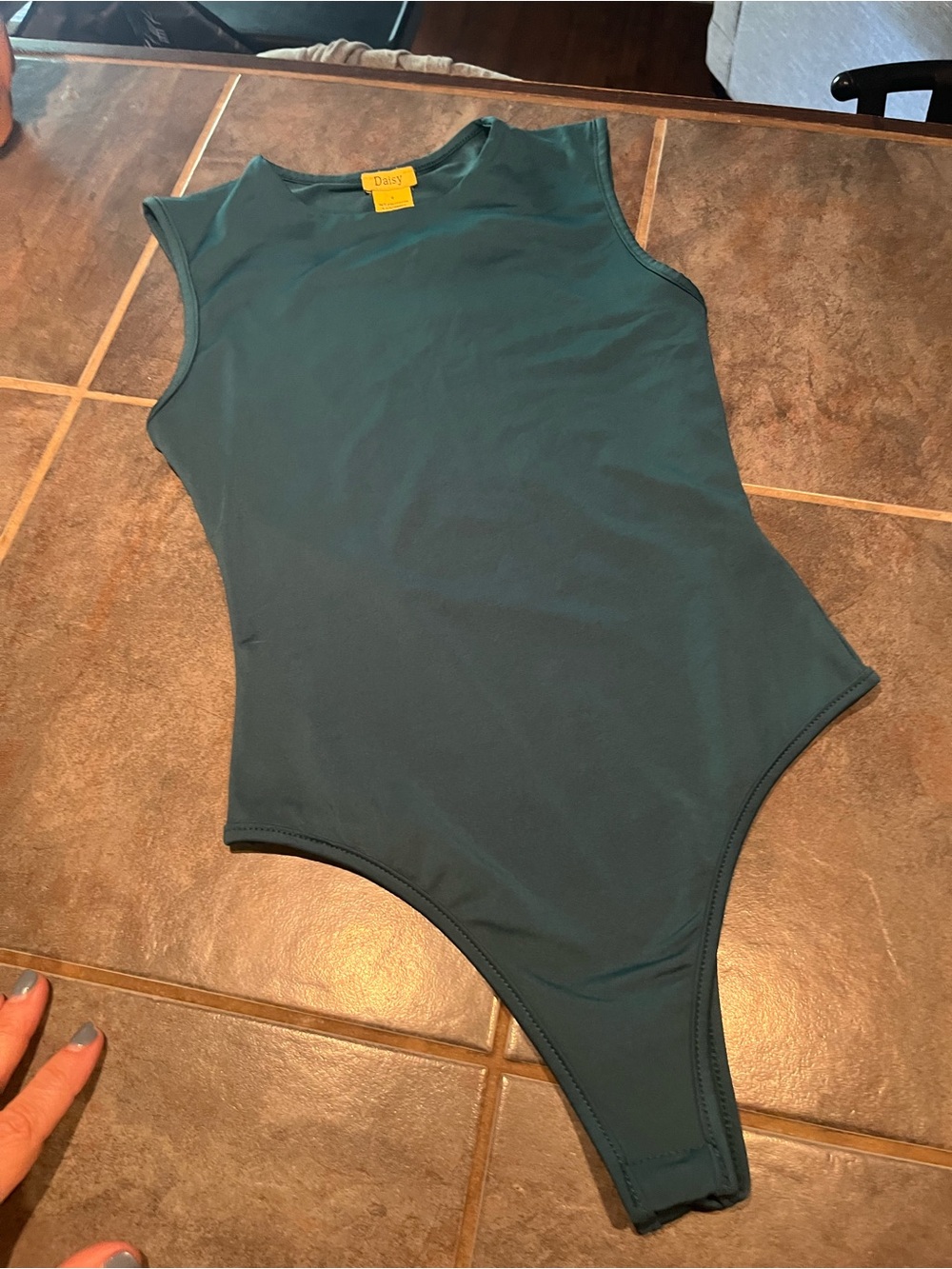 Daisy Teal Sleeveless Bodysuit